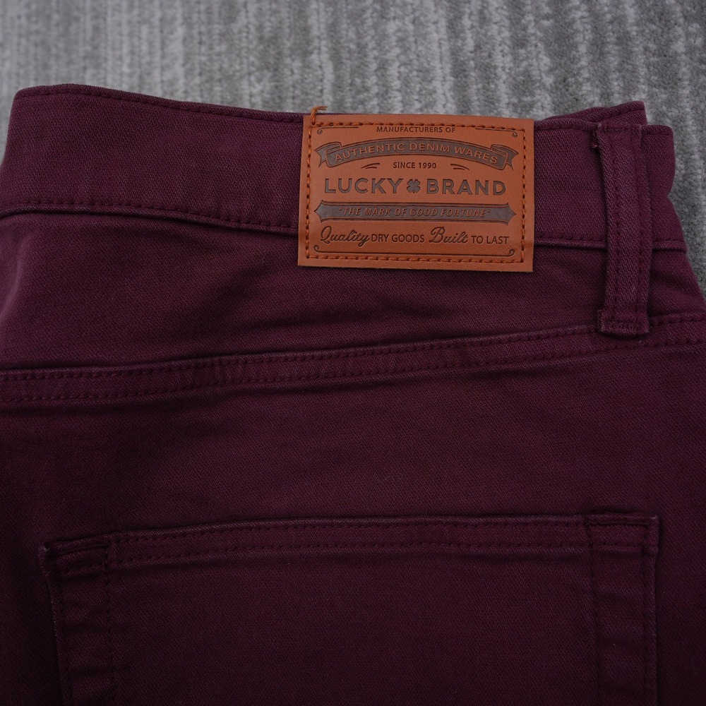 Lucky Brand 121 Heritage Slim Burgundy Stretch Jeans Mens 40x32 Fit 41X32.5 - Picture 3 of 12